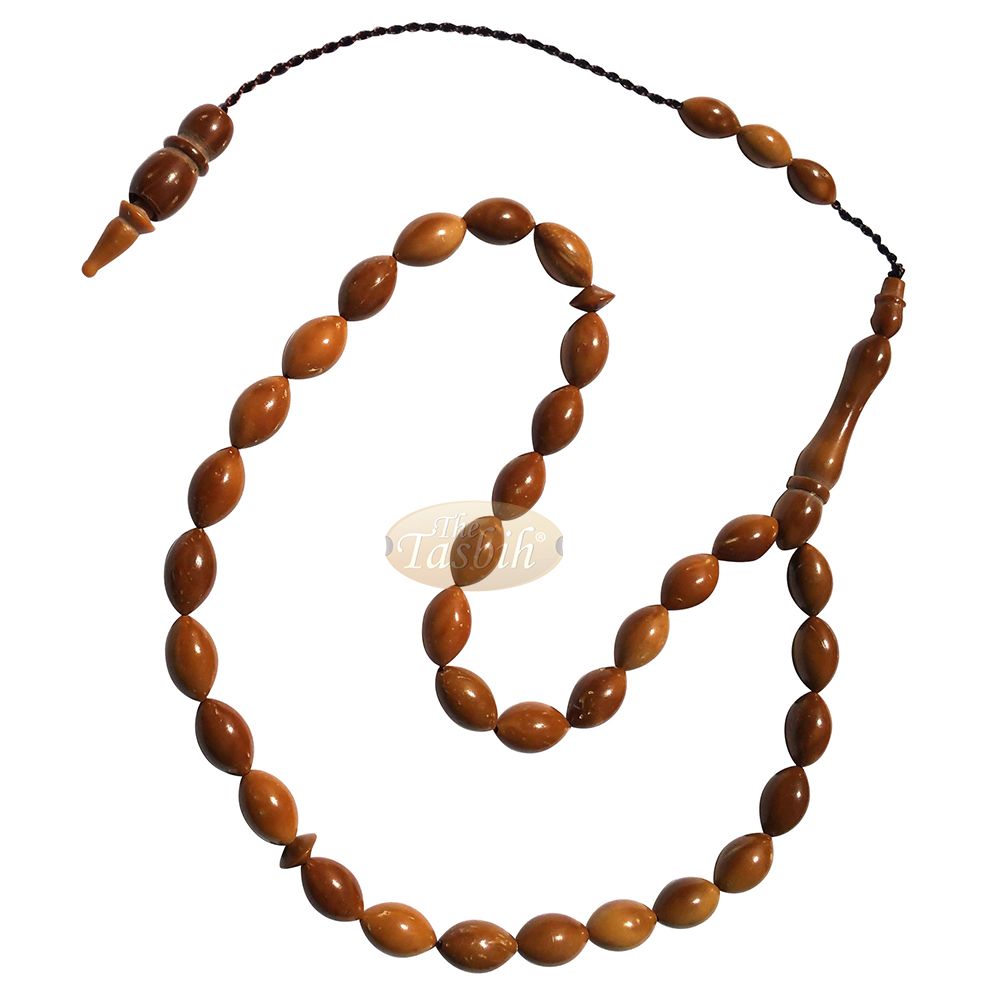 Small Kuka Tasbih 6×10 mm Date-Shaped Natural Color with 33 Beads – Limited Edition