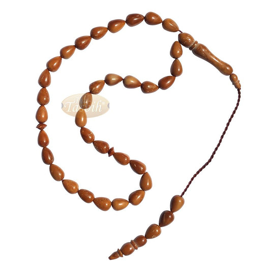 High Quality 7×10 mm Pear Shape Natural Kuka Koka Color 33-Bead Tasbih Subha