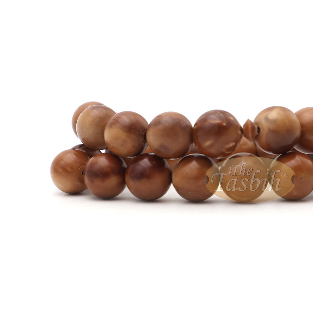 Brown Kuka 33ct Tasbih Prayer Beads – 10 mm round Bead Misbaha