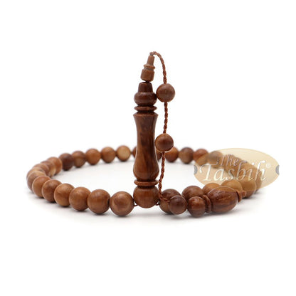 Brown Kuka 33ct Tasbih Prayer Beads – 10 mm round Bead Misbaha