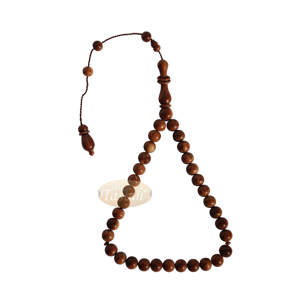 10 mm 33-Bead Round Beads with Rings On Alif Tasbih Prayer Beads