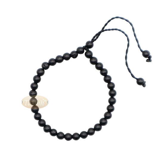 Small Kuka 33ct Tasbih Bracelet – Handcrafted 5 mm Round Genuine Black Color Seed Prayer Rosary Beads in Gift Box