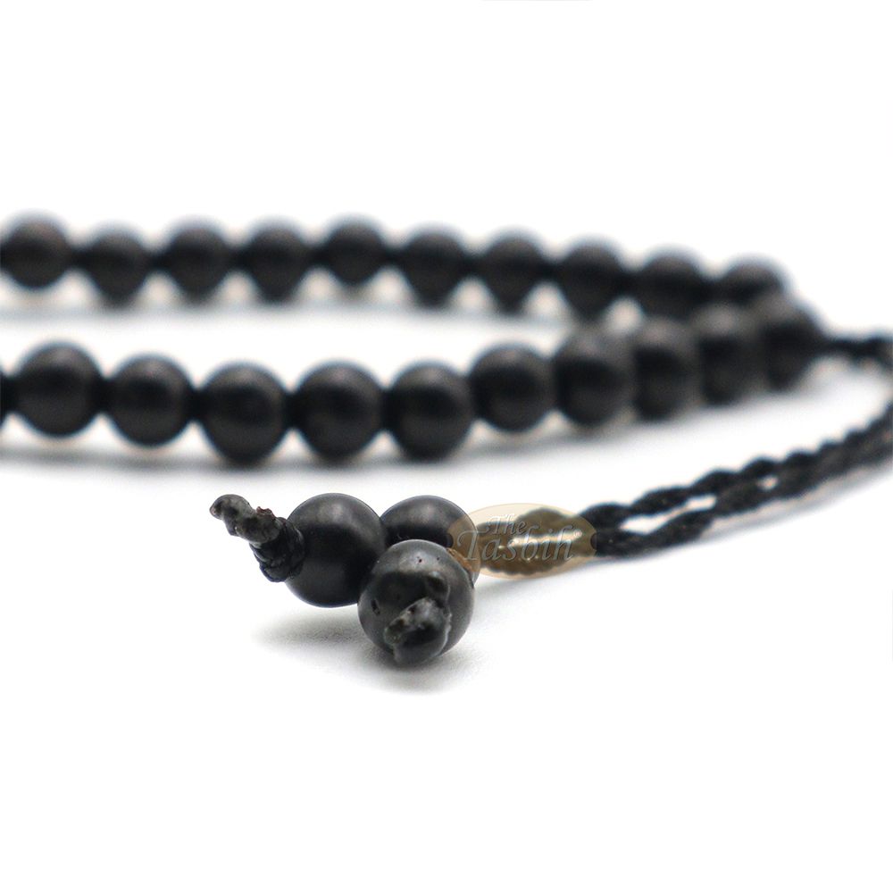 Small Kuka 33ct Tasbih Bracelet – Handcrafted 5 mm Round Genuine Black Color Seed Prayer Rosary Beads in Gift Box