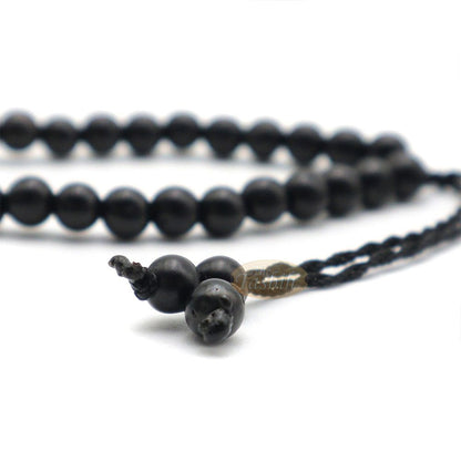 Small Kuka 33ct Tasbih Bracelet – Handcrafted 5 mm Round Genuine Black Color Seed Prayer Rosary Beads in Gift Box