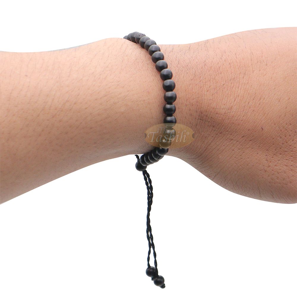 Small Kuka 33ct Tasbih Bracelet – Handcrafted 5 mm Round Genuine Black Color Seed Prayer Rosary Beads in Gift Box