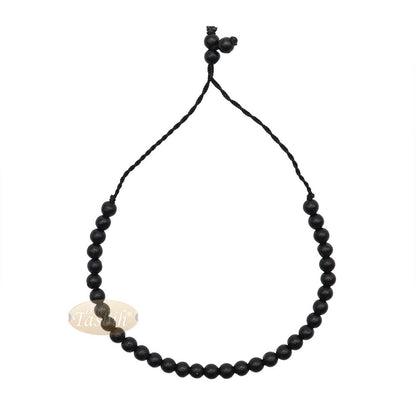 Small Kuka 33ct Tasbih Bracelet – Handcrafted 5 mm Round Genuine Black Color Seed Prayer Rosary Beads in Gift Box