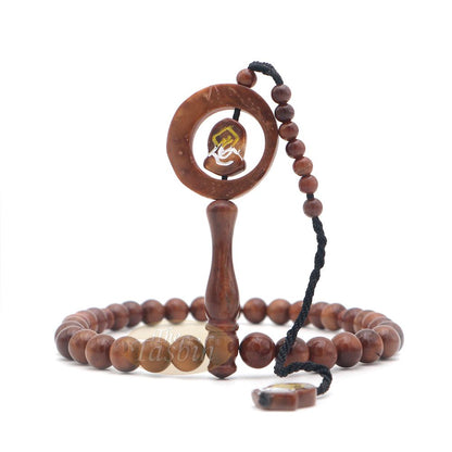 Sandal Spindle Design Kuka Tasbih 33-bd 8.5 mm Kuka Beads