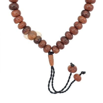 Small Kuka 33ct Tasbih Prayer Beads – Adjustable Handcrafted 5×8 mm Short Barrel Genuine Natural Color Shiny Seed Rosary Beads in Gift Box