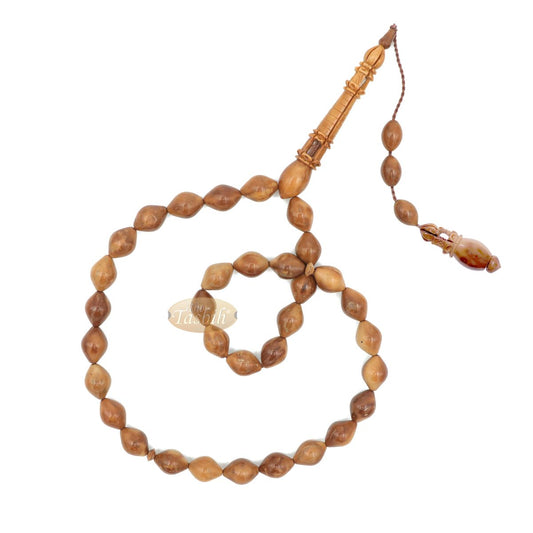 Kuka Tasbih – Handcrafted Sculptured Limited-Edition Minare Design 10×14 mm 33-Ct Oval Muslim Prayer Beads In Gift Box