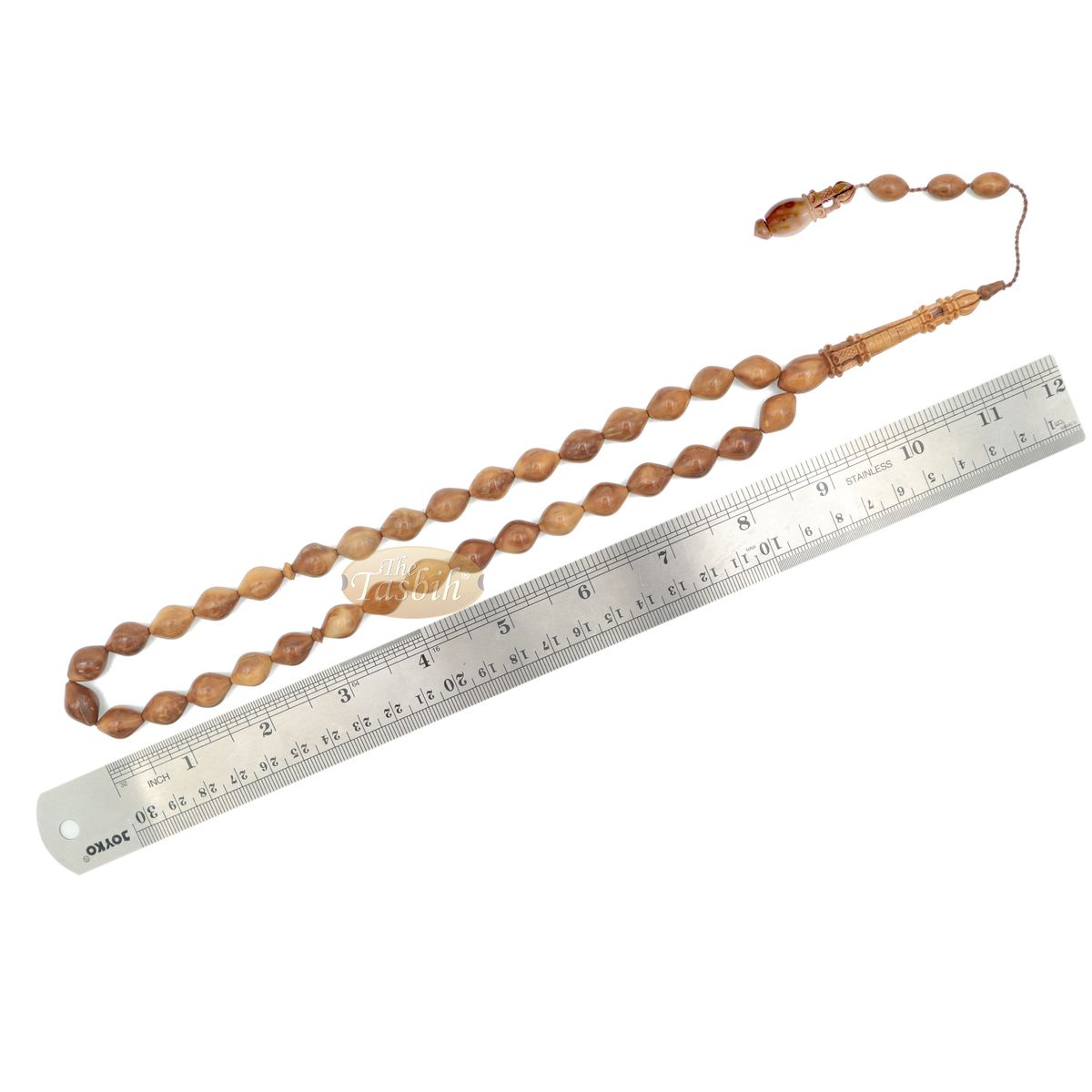 Kuka Tasbih – Handcrafted Sculptured Limited-Edition Minare Design 10×14 mm 33-Ct Oval Muslim Prayer Beads In Gift Box