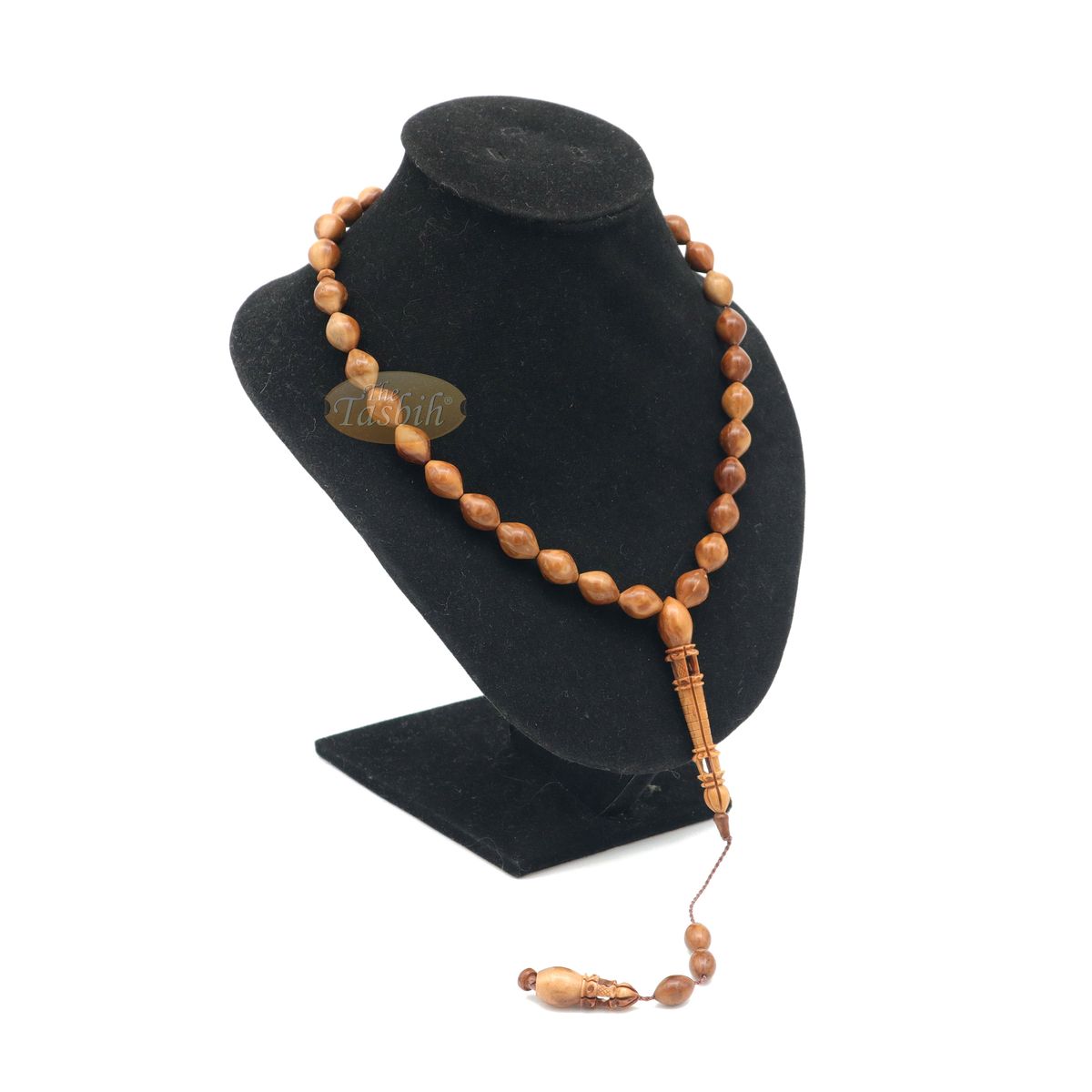 Kuka Tasbih – Handcrafted Sculptured Limited-Edition Minare Design 10×14 mm 33-Ct Oval Muslim Prayer Beads In Gift Box