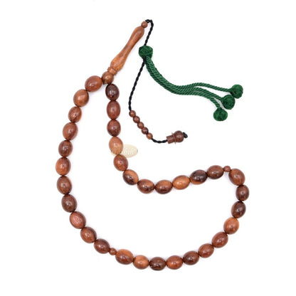 Medium 12x10mm Genuine Kuka Misbaha – Handcrafted 33-bead Muslim Prayer Beads Tasbih
