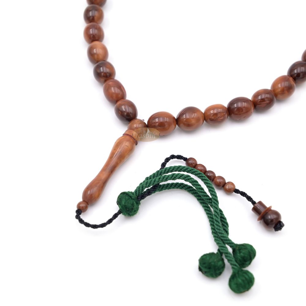 Medium 12x10mm Genuine Kuka Misbaha – Handcrafted 33-bead Muslim Prayer Beads Tasbih