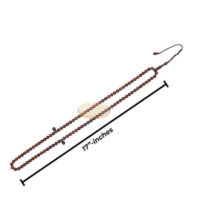 Brown Kuka 99 count Tasbih Prayer Beads – Handcrafted 9 mm Faceted Genuine natural Color Shiny Seed Rosary Beads in Gift Box