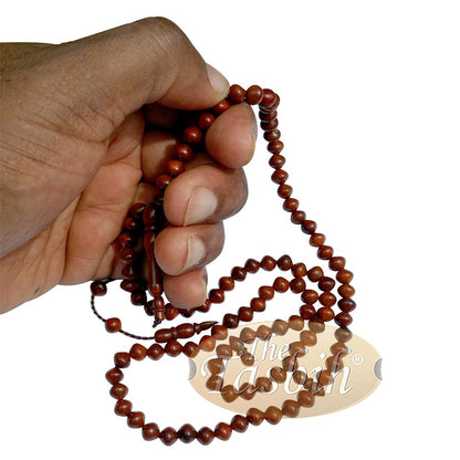 Dark Brown Saucer Shape 6×7 mm 99-Ct Turkish Style Koka Tasbih Prayer Beads