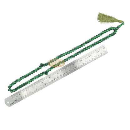 Basmallah Green Plastic Tasbih with 8 mm Beads – Sturdy Prayer Beads – Bismillahirrahmanirrahim On Each Bead