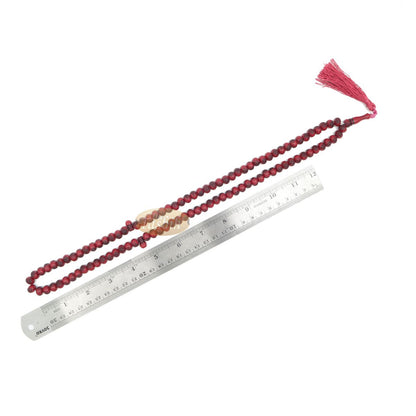 Basmallah Dark Red Plastic Tasbih 8 mm Prayer Beads Bismillahirrahmanirrahim On Each Bead