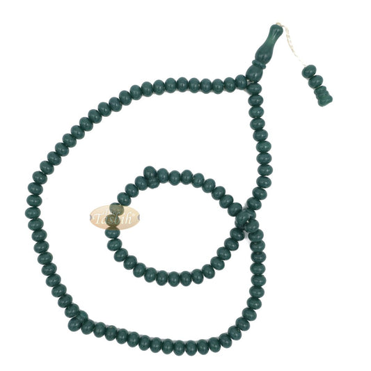 Small Forest Green Plastic Tasbih 6×5 mm Beads Dhikr Zikr Prayer Beads