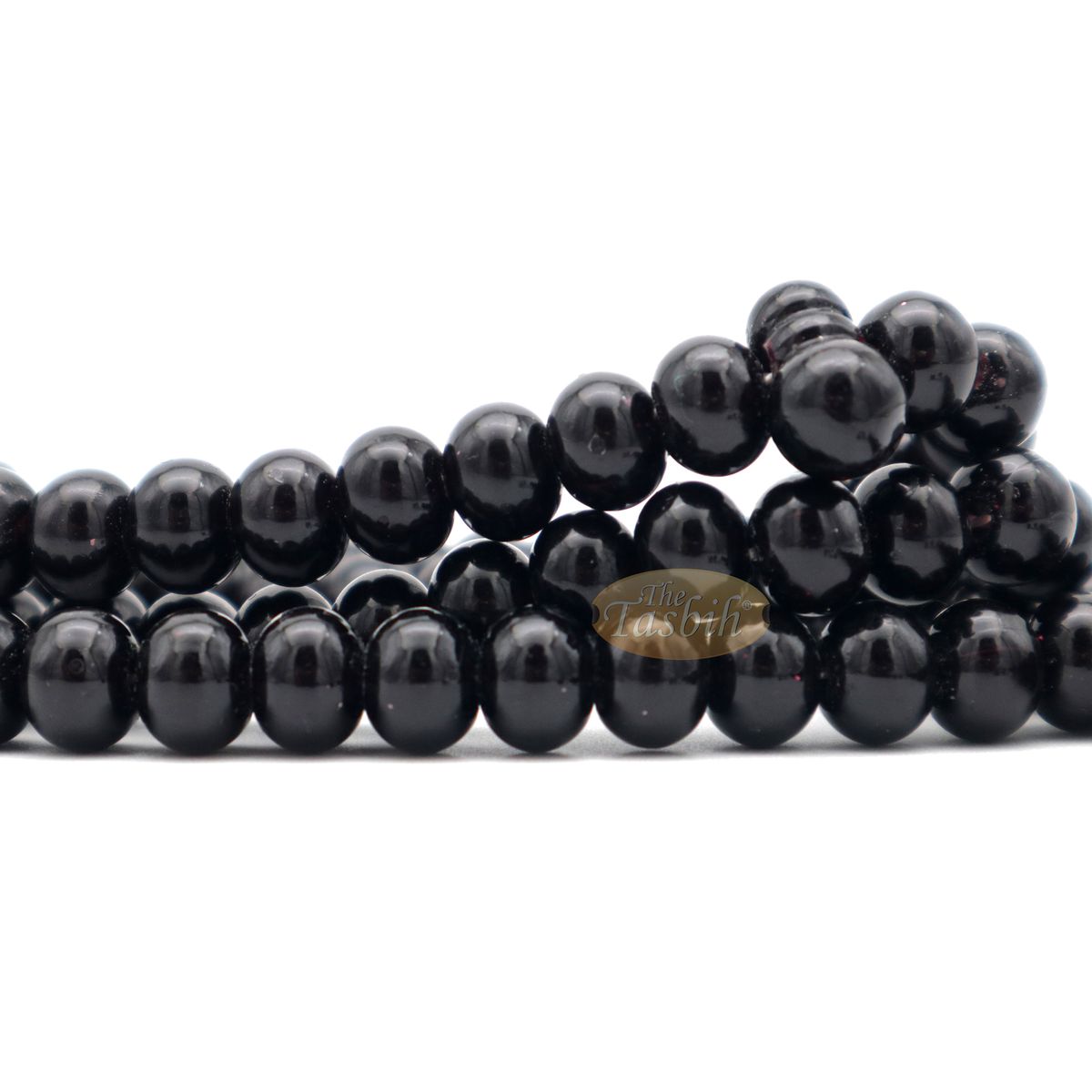 Large 12×9.5 mm Black Monomer Muslim Tasbih Prayer 99-Beads Chain Tassel