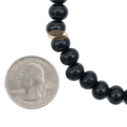 Large 12×9.5 mm Black Monomer Muslim Tasbih Prayer 99-Beads Chain Tassel