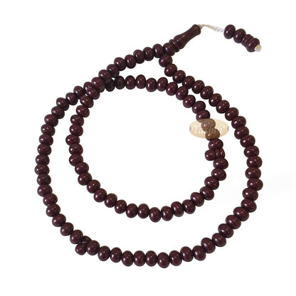 Islamic Subha Beads, Medium-Size Maroon Hard Monomer 7×8 mm Simple 26-inch Muslim 99-Bd Tasbeeh Sibha Misbaha Dhikr and Prayer Necklace