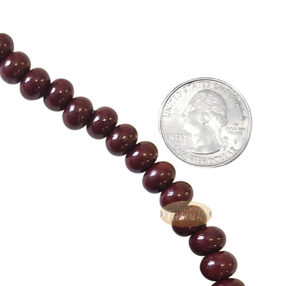 Islamic Subha Beads, Medium-Size Maroon Hard Monomer 7×8 mm Simple 26-inch Muslim 99-Bd Tasbeeh Sibha Misbaha Dhikr and Prayer Necklace
