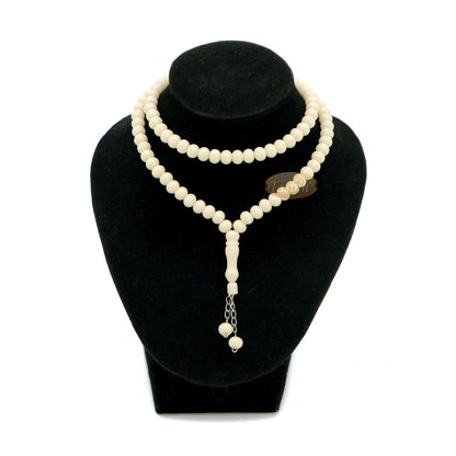 Cream Med-Size 7×8 mm-Bead Monomer Islamic Prayer Bead Tasbih 2-Chain