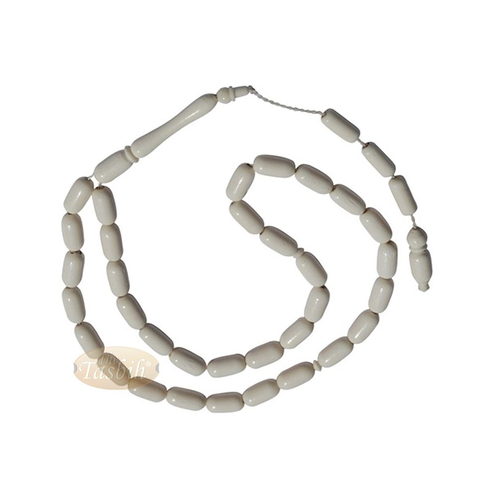 Rounded Cylinder Shape Camel Bone 33-Bead Turkish Prayer Beads