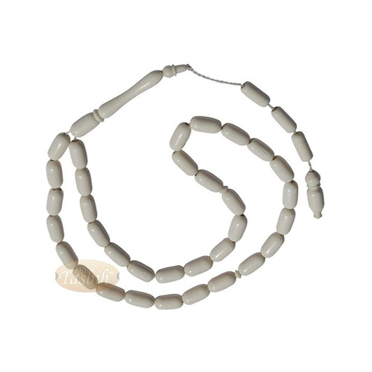 Rounded Cylinder Shape Camel Bone 33-Bead Turkish Prayer Beads