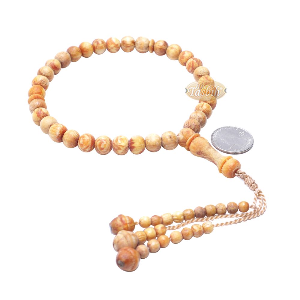 Buy 1 Get 1 Free! Scented 33-Bead Pine Pitch Wood Muslim Prayer Beads Rosary 8 mm Wood Misbaha