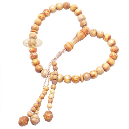 Buy 1 Get 1 Free! Scented 33-Bead Pine Pitch Wood Muslim Prayer Beads Rosary 8 mm Wood Misbaha
