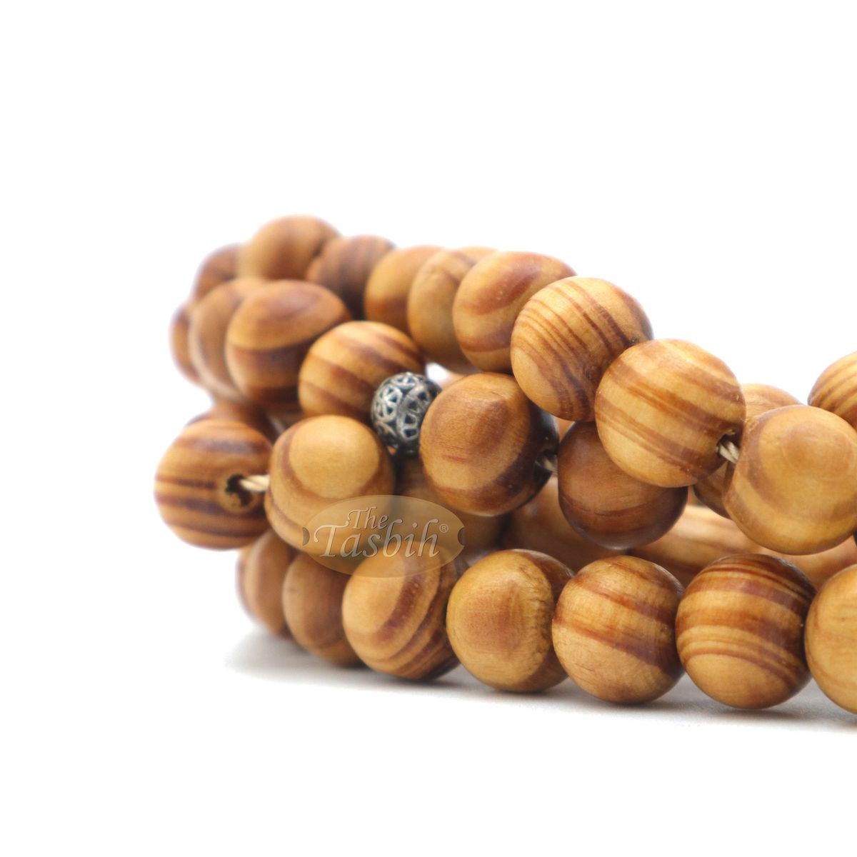 Large Wooden Tasbih with Tulip Charms From Konya 10 mm Pine Wood Beads 99 count Sibha Islamic Gift For Prayer Salat Dhikr Muslim Tasbeeh Necklace