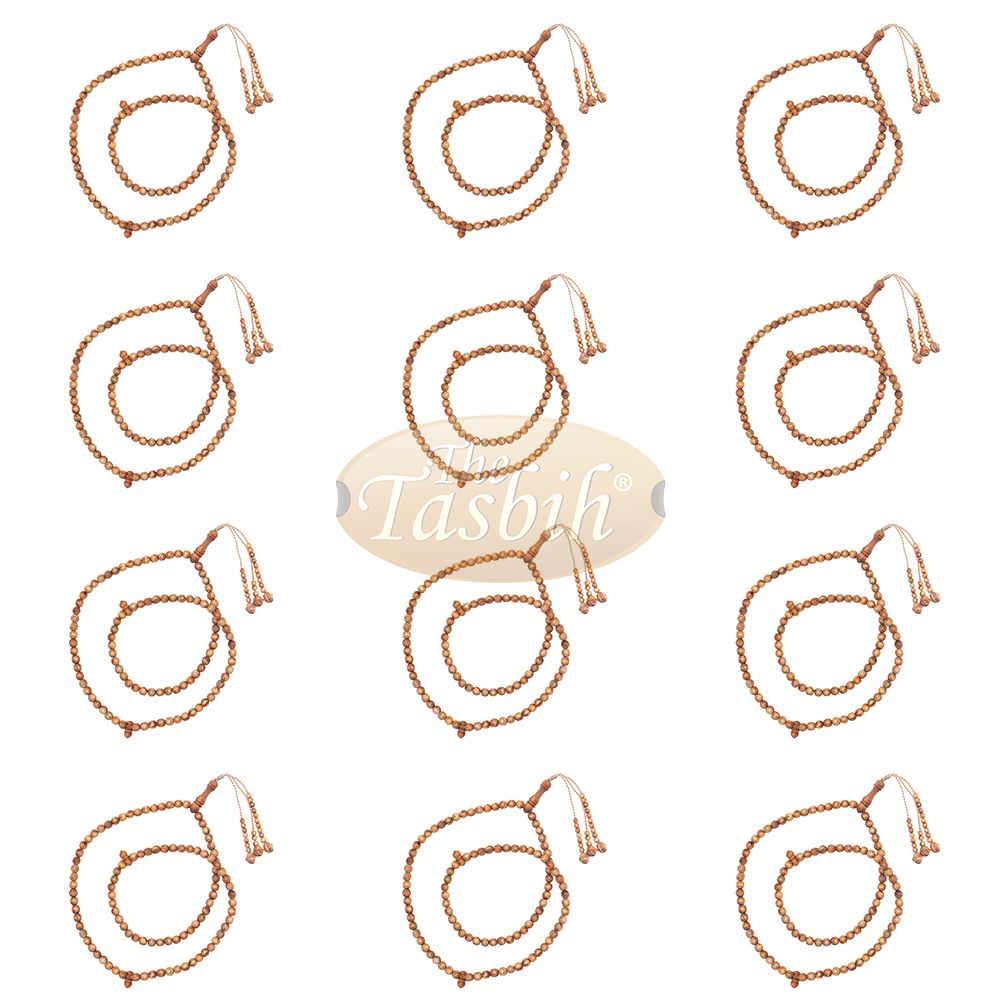 Lot of 12 Naturally Scented Pine Pitch Wood Prayer Beads 8 mm 99-Bead Rosary