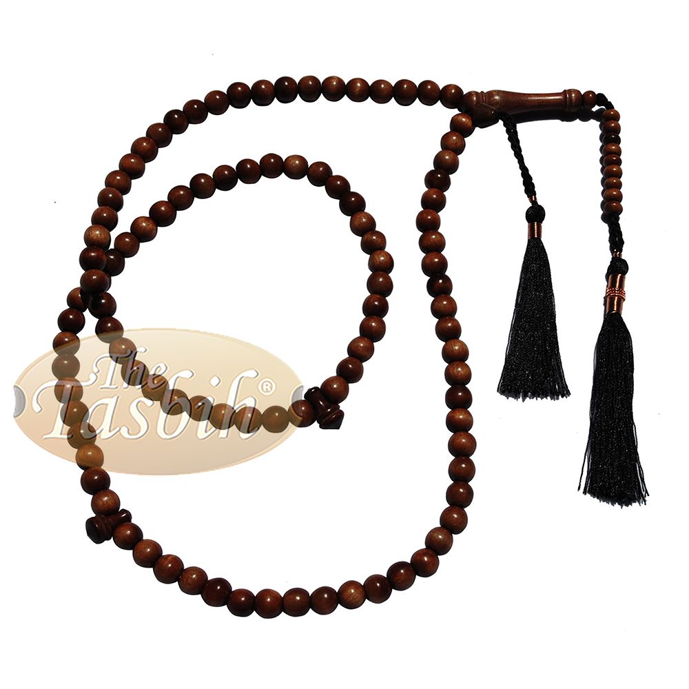 Small Shiny Ironwood Prayer Beads 6 mm Beads Coppered Tassels