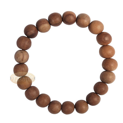 Sandalwood Prayer Beads 11 mm Bracelet 21-Beads Red Elastic String