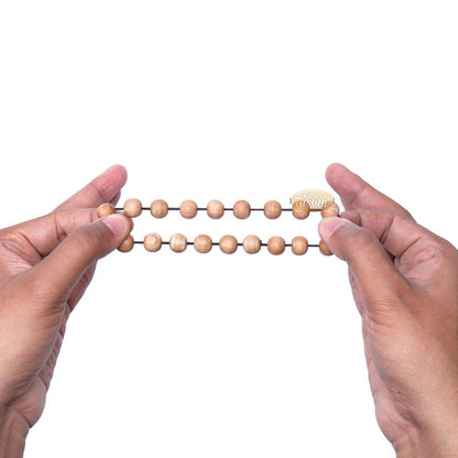 Sandalwood Prayer Beads 11 mm Bracelet 21-Beads Red Elastic String