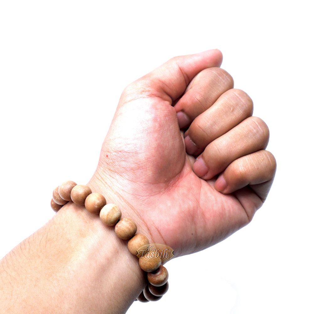 Sandalwood Prayer Beads 11 mm Bracelet 21-Beads Red Elastic String