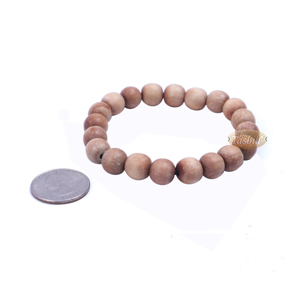 Sandalwood Prayer Beads 11 mm Bracelet 21-Beads Red Elastic String
