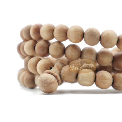 Sandalwood Dhikr Prayer Beads 8 mm-Bead Sandalwood Tasbih Prayer Beads Misbaha Subha with Black Tassels