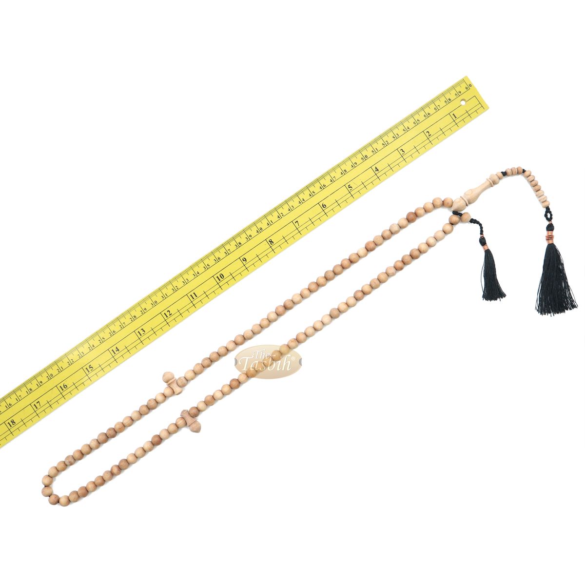 Sandalwood Dhikr Prayer Beads 8 mm-Bead Sandalwood Tasbih Prayer Beads Misbaha Subha with Black Tassels