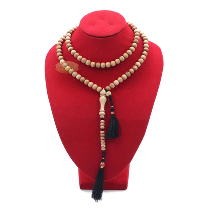 Sandalwood Dhikr Prayer Beads 8 mm-Bead Sandalwood Tasbih Prayer Beads Misbaha Subha with Black Tassels