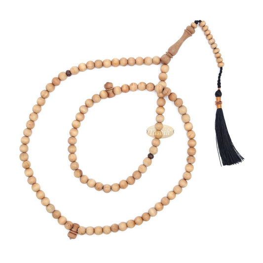 Sandalwood Jerrahi Prayer Beads Scented Tasbih Misbaha 8 mm 11-Bead Marker Black Tassel