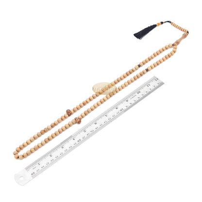 Sandalwood Jerrahi Prayer Beads Scented Tasbih Misbaha 8 mm 11-Bead Marker Black Tassel