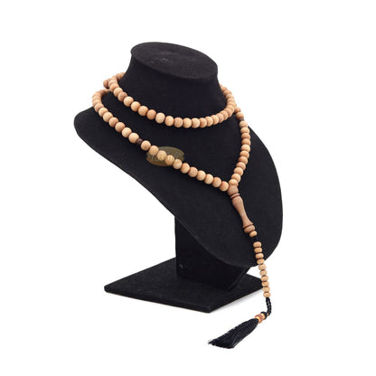 Sandalwood Jerrahi Prayer Beads Scented Tasbih Misbaha 8 mm 11-Bead Marker Black Tassel