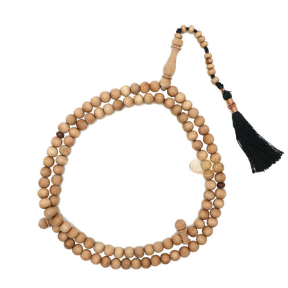 Sandalwood Jerrahi Dhikr Beads Scented Sufi Tasbih 9 mm 11-Bead Markers & Black Tassel