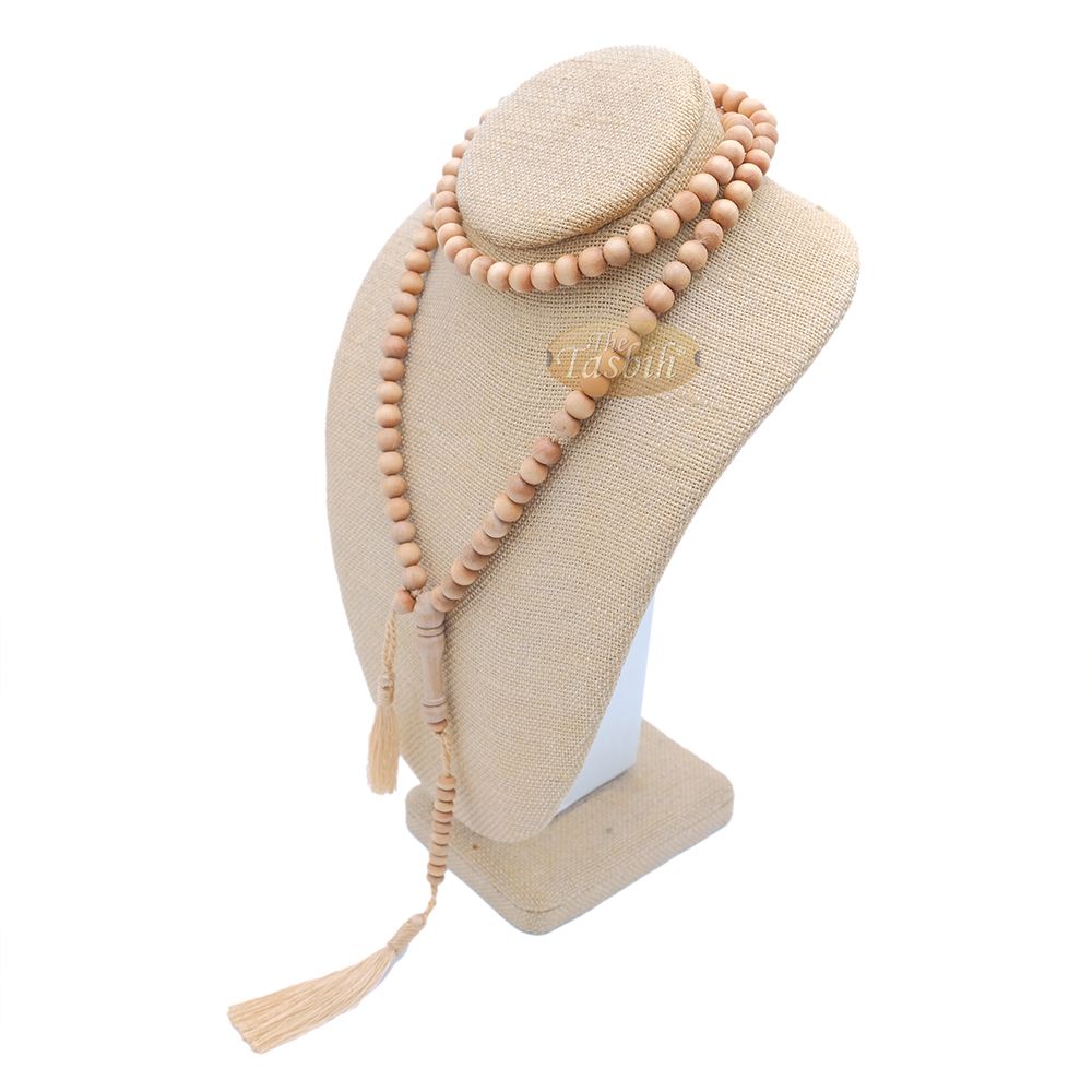 Matching Brown Tassel Sandalwood Prayer Beads 8 mm Bead Tasbih Rosary