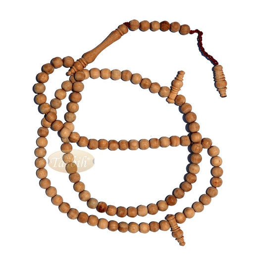 Handcrafted Naturally Scented 8 mm Sandalwood Tasbih with Ornamental Alif & Dividers