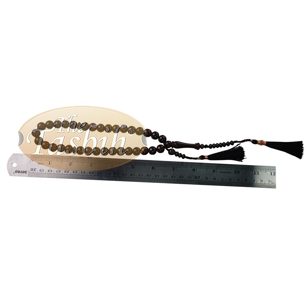 Tasbih Prayer Beads Made From Tamarind Wood with Black Decorated Tassels