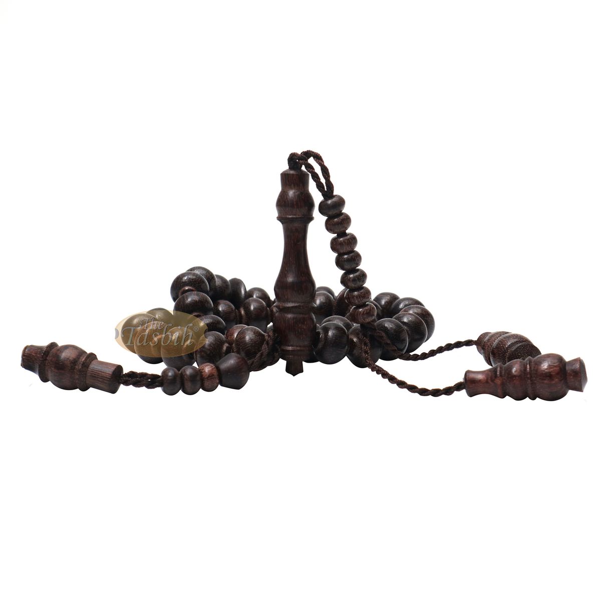 Tamarind Fruit Tree Wood Contoured-Bead 10×9 mm 33Ct Islamic Rosary Tasbih Prayer Beads