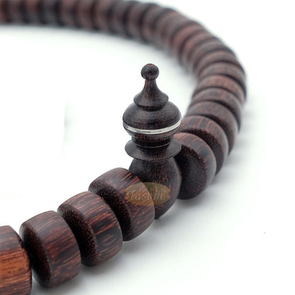 Large Tamarind Wood Nalain Misbaha – Barita Limited Edition 7×12 mm Barrel-shape 100 count Muslim Indonesian Prayer Beads